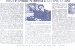 Jorge Herralde recuerda a Roberto Bolaño