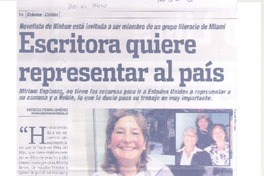 Escritora quiere representar al país (entrevista)