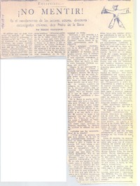 ¡No mentir! (entrevista)