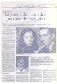 "La poesía de mi madre sigue estando muy viva"