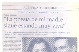 "La poesía de mi madre sigue estando muy viva"