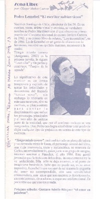 El escritor subterráneo