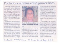 Pobladora rahuina editó primer libro