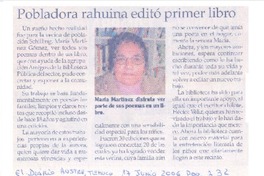 Pobladora rahuina editó primer libro