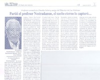 Partió el profesor Nostradmus, el sueño eterno lo caprturó--