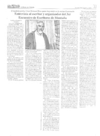 Entrevista al escritor y organizador del 3er Encuentro de Escritores de Montaña (entrevista)