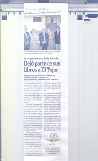 Dejó parte de sus libros a El Tejar