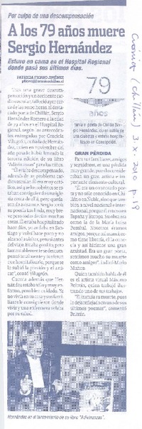 A lso 79 años muere Sergio Hernández