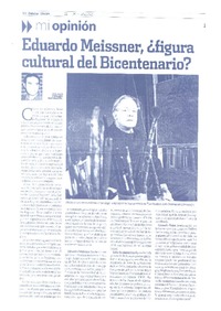 Eduardo Meissner, ¿figura cultural del bicentenario?