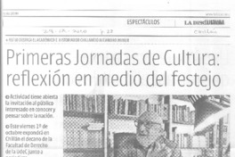 Primeras jornadas de cultura