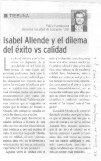Isabel Allende y el dilema del éxito vs calidad