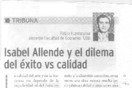 Isabel Allende y el dilema del éxito vs calidad