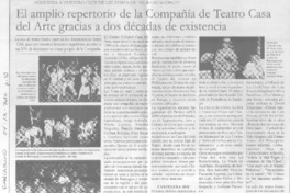 El Amplio repertorio de la compañía de Teatro Casa del Arte gracias a dos décadas de existencia