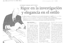 Rigor en la investigación y elegancia en el estilo