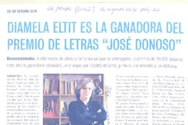 Diamela Eltit es la ganadora del premio de letras "José Donoso"