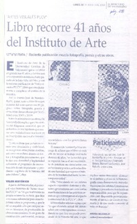 Libro recorre 41 años de Instituto de Arte