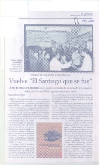 Vuelve "El Santiago que se fue"