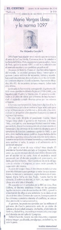 Mario Vargas Llosa y la norma 1097