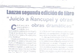 Lanzan segunda edición de libro "Juicio a Ñancupel y otras obras dramáticas"