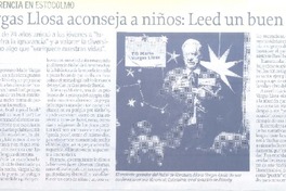 Vargas Llosa aconseja a niños: leed un buen libro