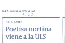 Poetisa nortina viene a la ULS