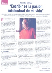 "Escribir es la pasión intelectual de mi vida" (entrevista)