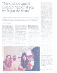 "Me ofende que el Estadio Nacional sea un lugar de fiesta" (entrevista)