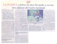 La Puerta celebra 20 años llevando a escena tres clásicos del teatro nacional