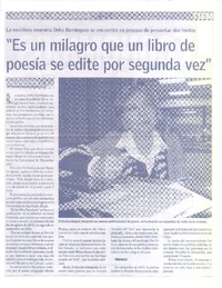 "Es un milagro que un libro de poesía se edite por segunda vez"