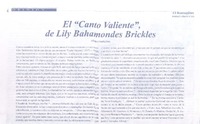 El "Canto valiente" de Lily Bahamondes Brikles