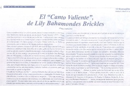 El "Canto valiente" de Lily Bahamondes Brikles
