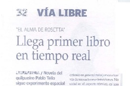 Llega primer libro en tiempo real