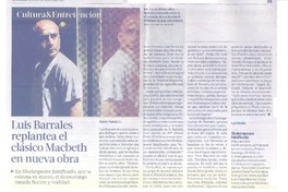 Luis Barrales replantea el clásico Macbeth en nueva obra