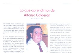 Lo que aprendimos de Alfonso Calderón