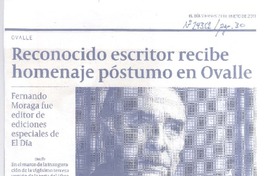 REconocido escritor recibe homenaje póstumo en Ovalle