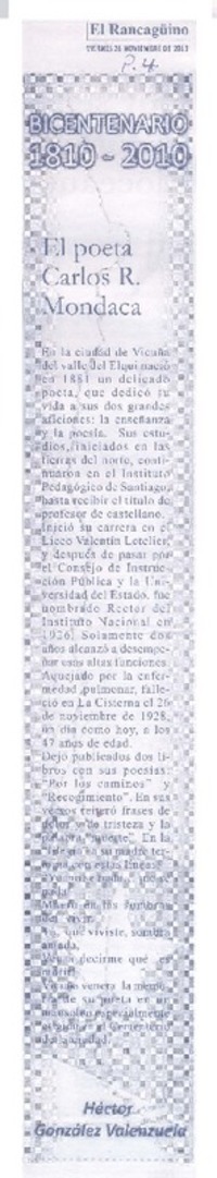 El poeta Carlos Mondaca R.