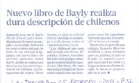 Nuevo libro de Bayly realiza dura descripción de chilenos