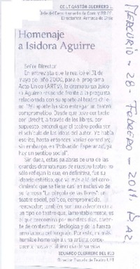 Homenaje a Isidora Aguirre