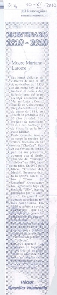 Muere Mariano Latorre