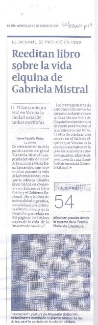 Reeditan libro sobre la vida elquina de Gabriela Mistral