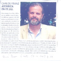 Carlos Franz aterriza en EE.UU