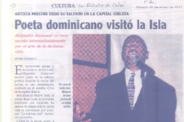 Poeta dominicano visitó la Isla