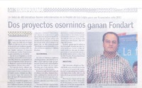 Dos proyectos osorninos ganan Fondart