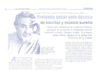 Profundo pesar ante deceso de escritor y músico sureño