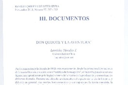 Don Quijote y la aventura