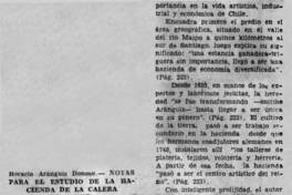 Notas para el estudio de la hacienda de La Calera de Tango.