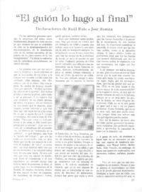 "El guión lo hago al final"  [artículo] José Román.