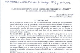 El discurso femenino como símbolo de poder en La muerte y la doncella de Ariel Dorfman  [artículo] Marcela Medina Bravo