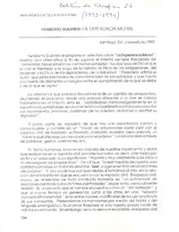 Humberto Giannini, la experiencia moral  [artículo] Sonia Sáenz Bavestrello