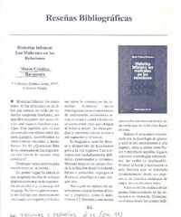 Historias infames, los maltratos en las relaciones  [artículo] María Teresa del Río